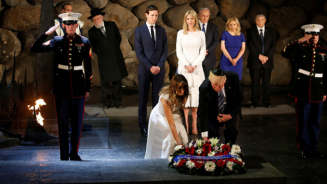 President Trump and First Lady Melania lay wreath at Yad Vashem (Photo: Reuters)