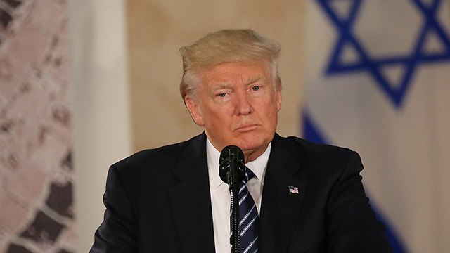 Trump speaking at the Israel Museum (Photo: Alex Kolomoisky)