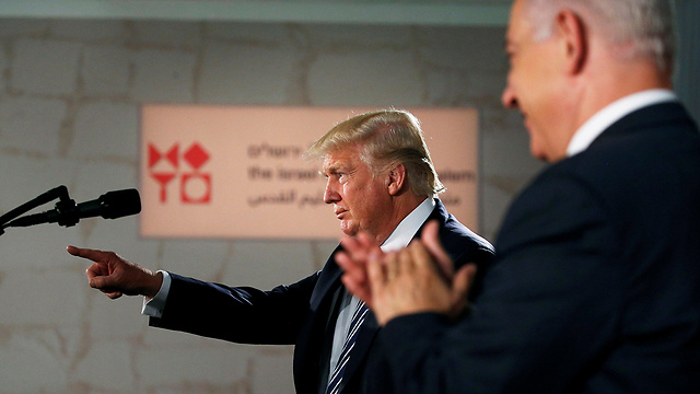 "איראן תשמיד את ישראל? לא עם דונלד ג'יי טראמפ". הנשיא האמריקני בנאום אוהד במיוחד (צילום: רויטרס) (צילום: רויטרס)