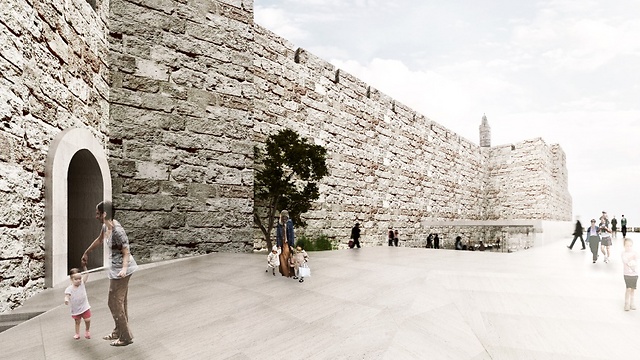 כך תיראה הכניסה החדשה למגדל דוד (צילום: קימל אשכולות אדריכלים) (צילום: קימל אשכולות אדריכלים)