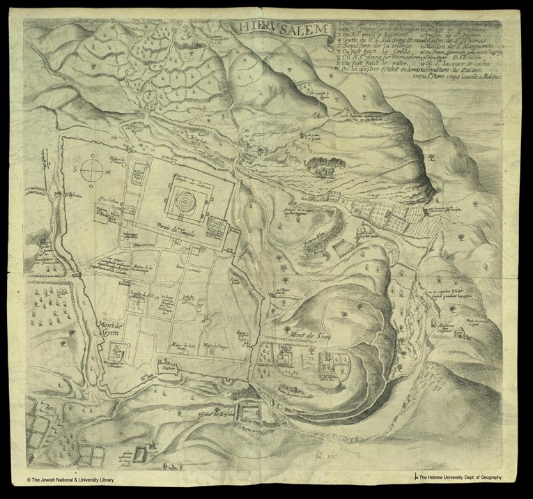 "האתרים מוצגים רק בשמם הנוצרי". "מפת המרגל" של דס האי (צילום: הספרייה הלאומית) (צילום: הספרייה הלאומית)