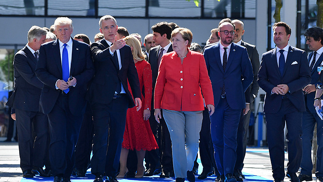 Trump and Merkel among the other NATO leaders in Brussels (Photo: AFP)