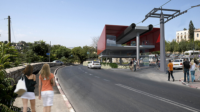 Illustration of cable car project (Photo: Jerusalem Development Authority)