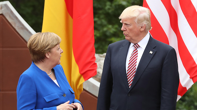 הנשיא טראמפ וקנצלרית גרמניה מרקל (צילום: gettyimages) (צילום: gettyimages)