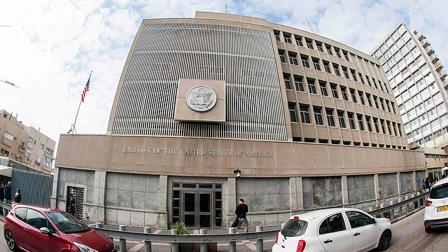 The US embassy, currently in Tel Aviv (Photo: AFP)