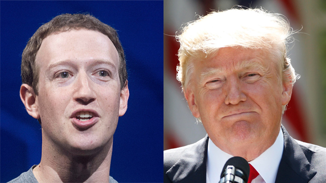 דונלד טראמפ ומייסד פייסבוק מארק צוקרברג. הגולשים נקראים לדווח ()