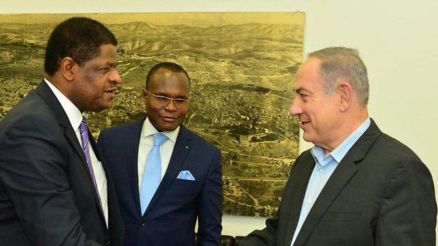 Netanyahu meets with ECOWAS President Marcel Alain De Souza (Photo: Kobi Gideon/GPO)