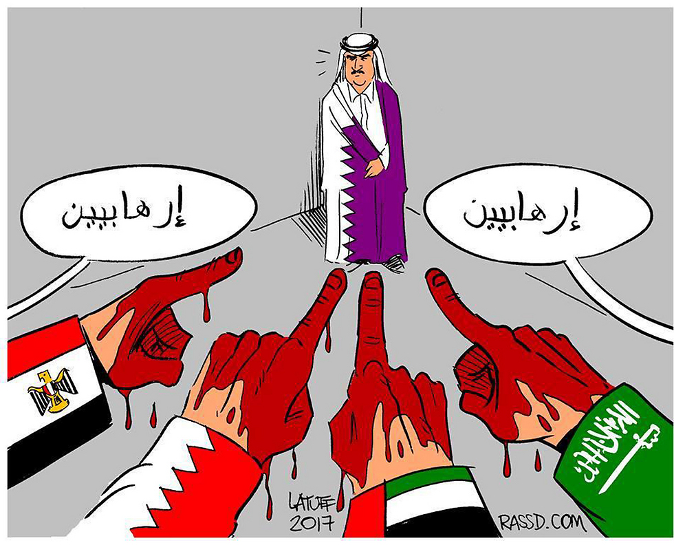 Arab political cartoon on the Gulf diplomatic crisis