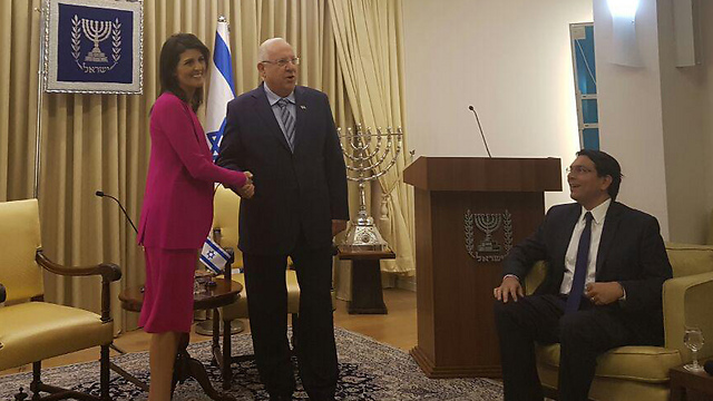 Haley meeting President Rivlin (Photo: Elisha Ben Kimon) (Photo: Elisha Ben Kimon)