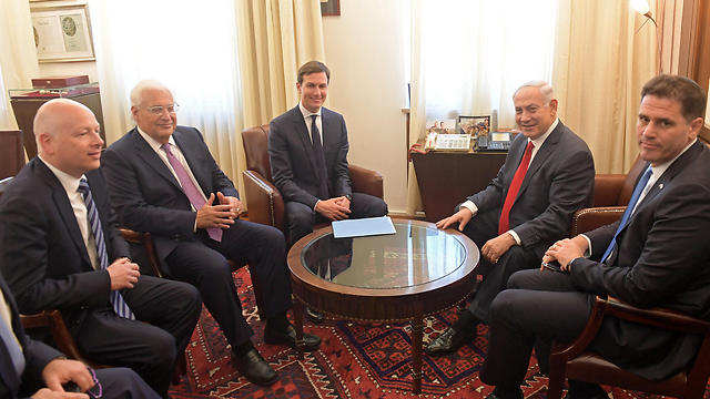 Greenblatt, Friedman and Kushner meet with Netanyahu (File photo: Amos Ben-Gershom, GPO)