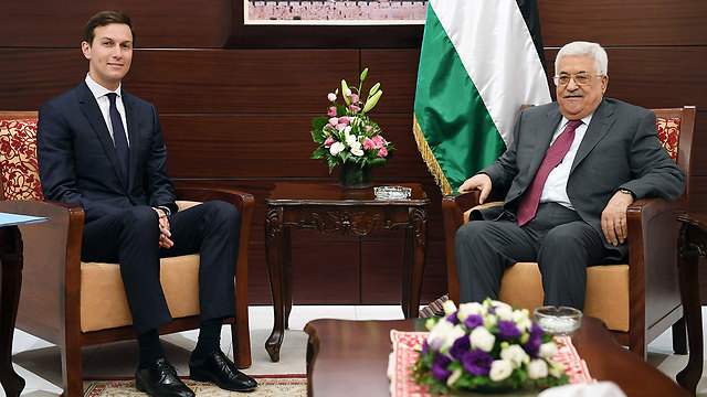 Kushner and Abbas during their meeting (Photo: Getty Images) (Photo: Gettyimages)