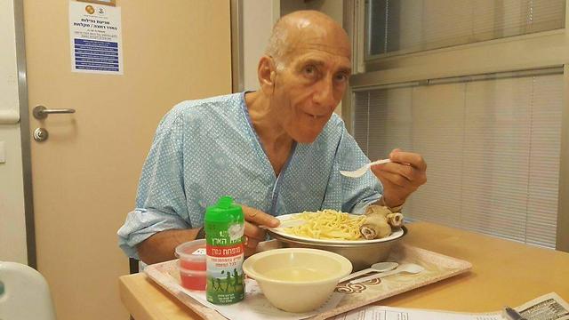 Olmert pictured in hospital