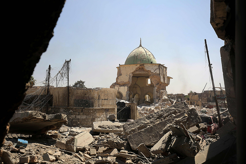 מסגד א-נורי החרב במוסול (צילום: AFP) (צילום: AFP)