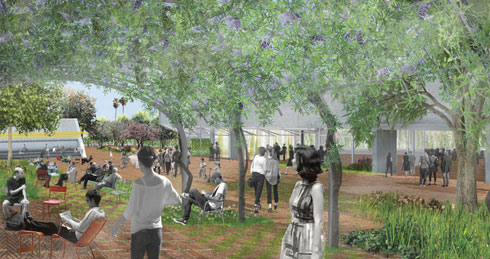 הגן יוכל לשמש לפעילויות לימודים וקהילתיות (הדמיה: אפרת-קובלסקי אדריכלים בשיתוף אדר' דן חסון)