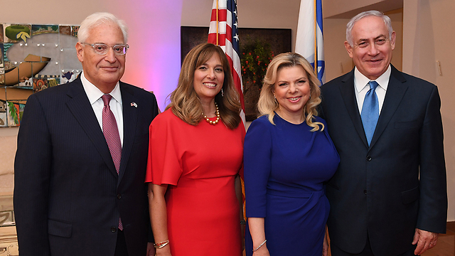 PM and Sara Netanyahu with US Ambassador David Friedman (Photo: Kobi Gideon/GPO)