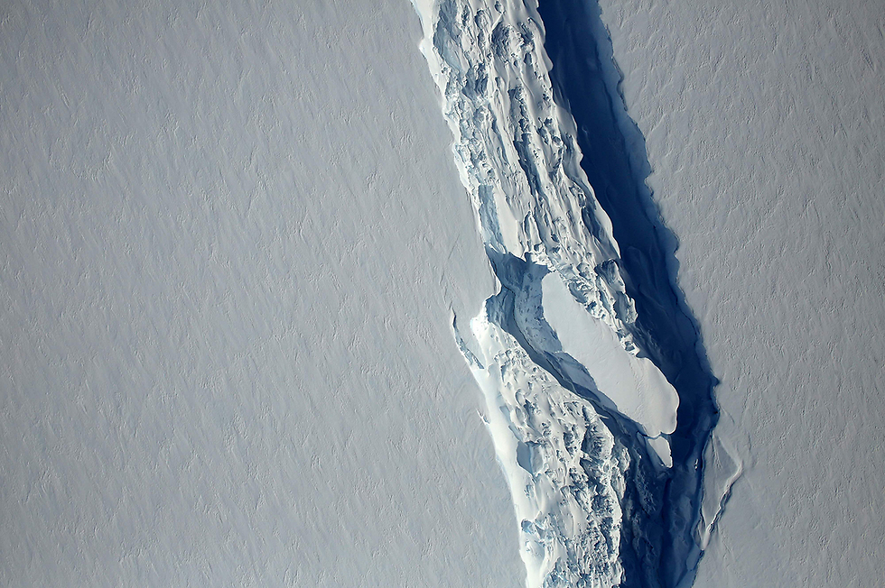 הסדק שקדם להתנתקות במדף הקרח (צילום: AFP) (צילום: AFP)