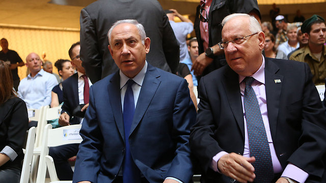 Prime Minister Netanyahu and President Rivlin (Photo: Alex Kolomoisky)