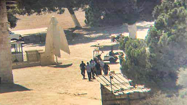 Security forces searches for weapons at the Temple Mount