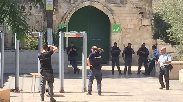 Metal detectors installed in the compound (Photo: Gil Yohanan)