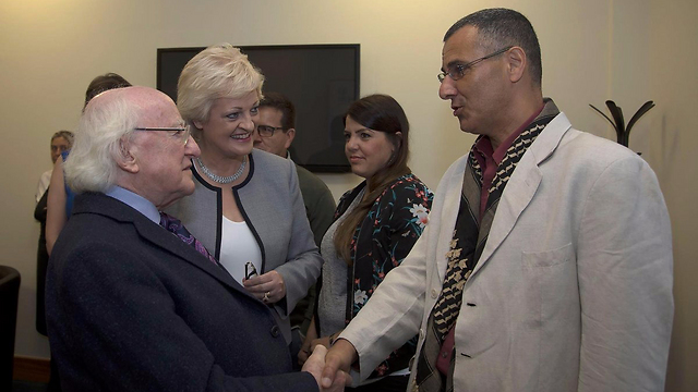 BDS founder Omar Barghouti meeting with Irish President Michael Higgins in Belfast in 2017 (Photo: BDS)