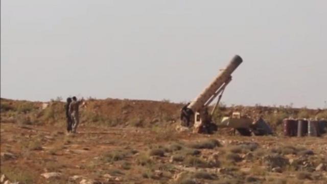 A Hezbollah missile in Syria
