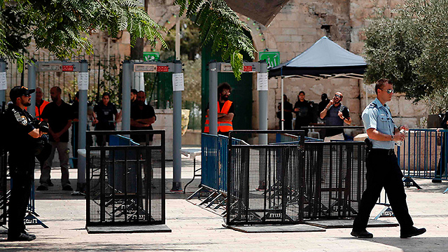 ארכיון. כיום המגנומטרים בהר הבית הם ליהודים בלבד (צילום: AFP) (צילום: AFP)