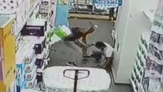a still from a security camera capturing the attack