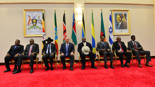 Prime Minister Benjamin Netanyahu attends a summit with African leaders in Uganda on July 4, 2016 (Photo: Kobi Gideon/GPO)