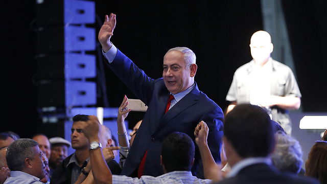 Netanyahu at his speach, Wednesday Aug. 9 (AFP)