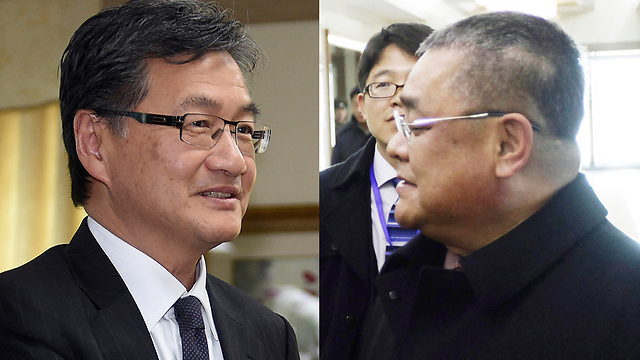 US envoy for North Korea policy Joseph Yun (L) and senior North Korean diplomat Pak Song Il (Photo: AP)