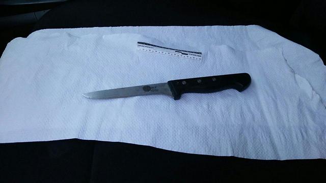 The knife used in the attack (Photo: Israel Police)