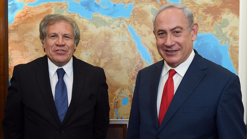 Prime Minister Netanyahu, right, meets with OAS Secretary General Alnagro (Photo: Haim Zach, GPO) (צילום: חיים צ"ח, לע"מ)
