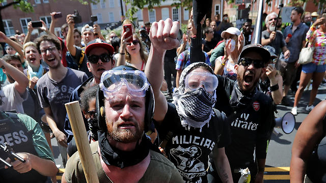 Radical right protestors march in Virginia (Photo: AFP)