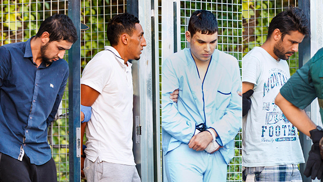 The four Barcelona terror attack suspects on their way to court (Photo: AP) (Photo: AP)