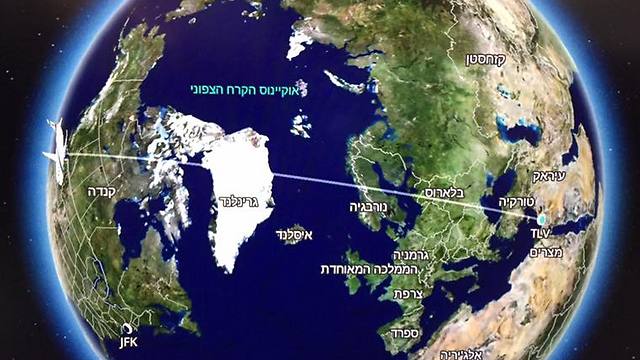  מסלול הטיסה של הדרימליינר מסיאטל לישראל (צילום: סיון פרג') (צילום: סיון פרג')
