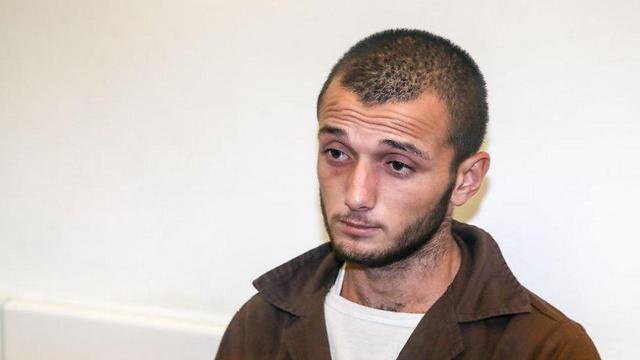 Terorist Ismail Abu Aram in court (Photo: Yariv Katz)