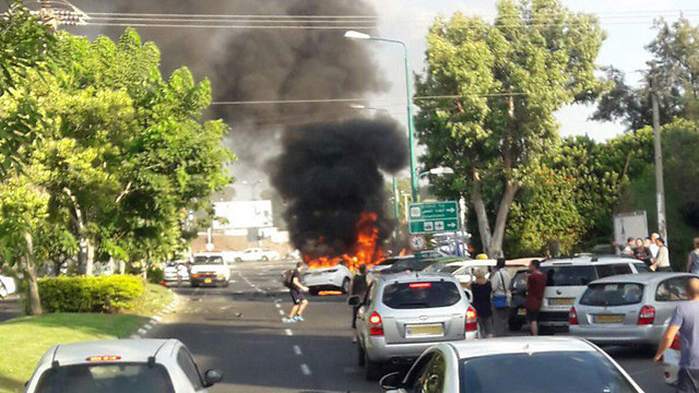 Взрыв автомобиля в Кирьят-Хаиме