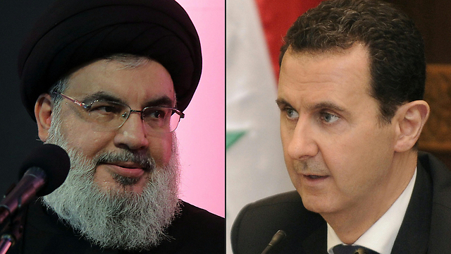 Hezbollah leader Hassan Nasrallah and President Assad (Photo: AFP, HO / SANA)