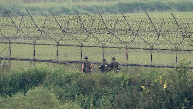 חיילים בגבול בין דרום קוריאה לצפון קוריאה (צילום: AP) (צילום: AP)