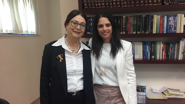 Chief Justice Hayut (L) and Justice Minister Shaked (Photo: Justice Ministry Spokesmanship)