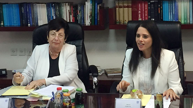 Outgoing Supreme Court Chief Justice Naor with Justice Minister Shaked (Photo: Justice Minister's Office) (Photo: Ministry of Justice Spokesperson)