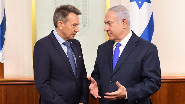 Maurer and Netanyahu meet in Jerusalem (Photo: Koby Gideon, GPO)