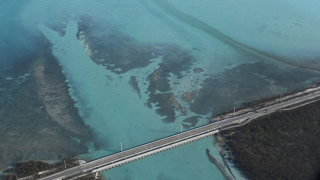 אחד הגשרים שנותרו על כנם בקיז (צילום: EPA) (צילום: EPA)