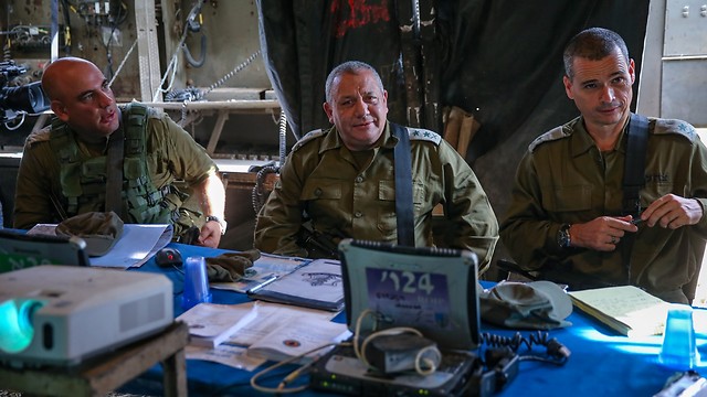Eisenkot at the IDF Northern Command drill (Photo: Yaron Brenner)