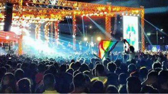 Footage of pride flag being raised at Egyptian concert