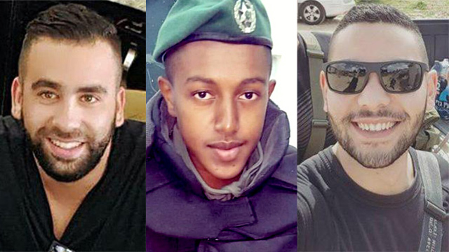 The attack's victims: Security guard Or Arish, Border Policeman Solomon Gavriya and security guard Youssef Ottman
