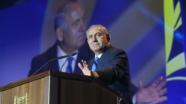 Prime Minister Netanyahu at the Gush Etzion ceremony, last week. For 50 years, the Knesset has avoided applying Israeli sovereignty to the area whose ‘liberation’ is being celebrated (Photo: Alex Kolomoisky)  (Photo: Alex Kolomoisky)