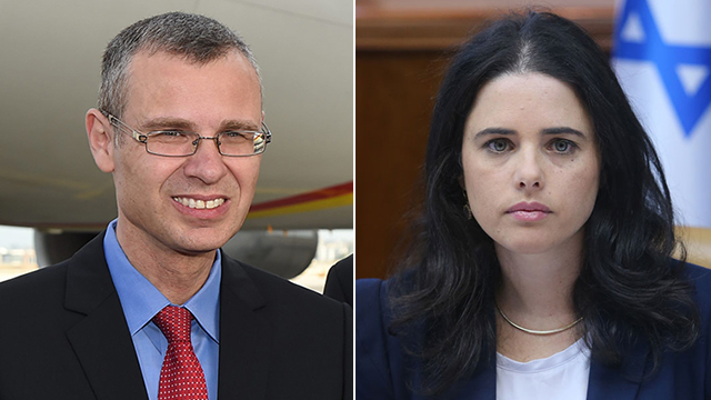Ministers Levin (L) and Shaked's bill on government ministries' deputy directors-general was approved by the government (Photo: Alex Kolomoisky, Yair Sagi)