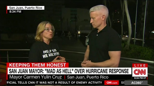 "עזרו לנו, אנחנו גוססים". ראש העיר סן חואן, בירת פוארטו ריקו ()