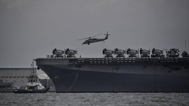 נושאת המסוקים USS אמריקה, במשימה קודמת (צילום: EPA) (צילום: EPA)